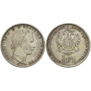 1/4 zlatník 1860 E