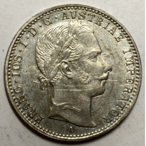 1/4 zlatník 1864 A  rysky přes portr.