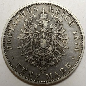 Prusko.  Vilém I., 5 M 1874 A