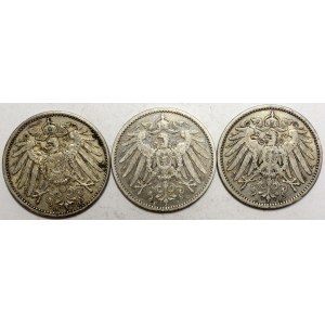 1 M 1902 A, 1907 A, 1909 D,  patina