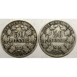 50 pfennig 1877 A, D s opisem, KM-8