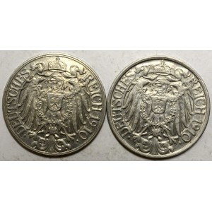 25 pfennig 1910 D, F