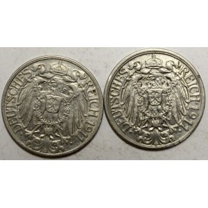 25 pfennig 1911 E, J