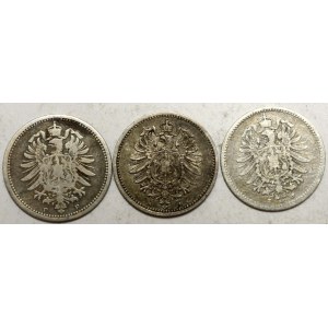 20 pfennig 1875 J, 1876 A, F