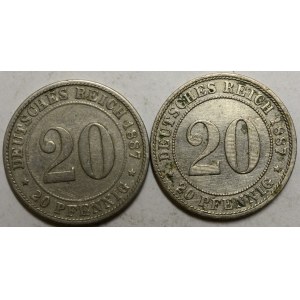 20 pfennig 1887 D, G