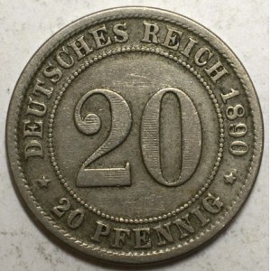20 pfennig 1890 D