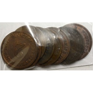 2 pfennig 1874 A, B, 1875 C, E, J, 1876 D, F, G