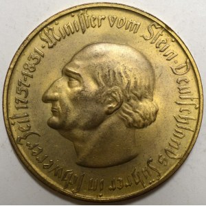 Vestfálsko.  5 milionů M 1923, zlacený bronz , nep. hry