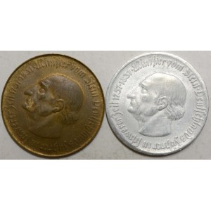 100 M 1922 bronz,  st. zlacení , 2 miliony M 1923 Al, Stein