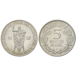5 RM 1925 E, 1000 let Porýní,  vlas. škr.