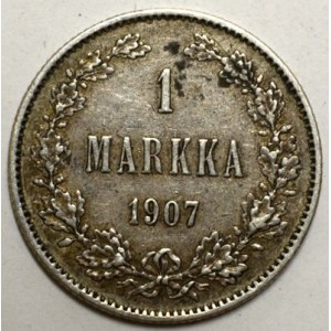 1 markka 1907 L. KM 3.2
