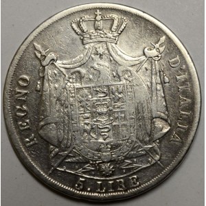 Itálie.  Napoleon I. (1804-14). 5 lira 1811 M. KM-10.4.  n. hry