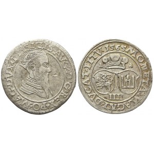 Polsko.  Zikmund II. August. Czworak 1565  pro Litvu , malé číslice v letopočtu.