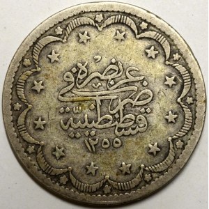 Abdul Mejid (1839 - 61). 20 piastr 1255 / 8. KM-675