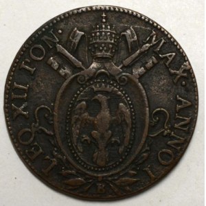 Leo XII. (1823-29).  ½ mezzo baiocco 1824 B. KM-227