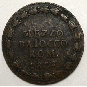 Leo XII. (1823-29).  ½ mezzo baiocco 1824 B. KM-227