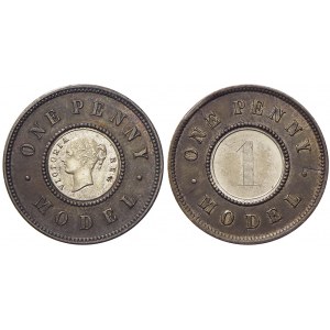 1 penny b.l./1844/ model, bimetalická cu/ag, KM X.9c,  n. hr.