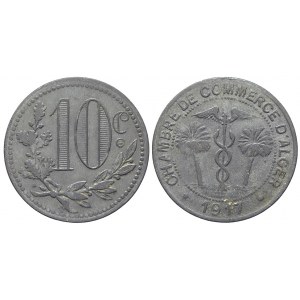 10 centimes 1917 Zn ( chamber of commerce Alger ). KM-TnA7