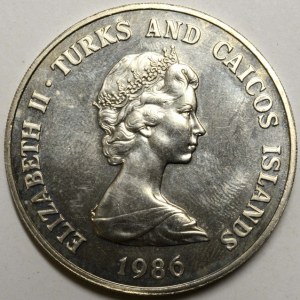 Turks and Caicos,  1 crown 1986 královská svatba