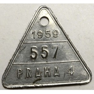 Psí známky.  Praha 4 , rok 1959. Fe trojúhelník