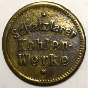 Žacléř  (Schatzlar). Kohlen-Werke, 1 Kg Öl. Mosaz 25 mm
