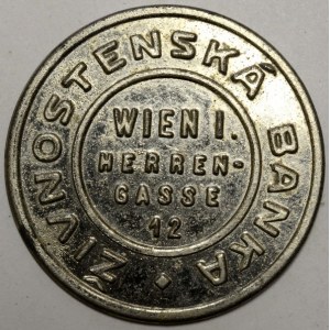Rakousko.  Vídeň , Živnostenská banka, 100 korun poštovní známka v Al kapsli, 37 mm
