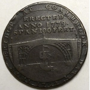 Shropshire - Coalbrook.  1/2 penny 1789 (most s lodí / loděnice). DH-14.  n. hry