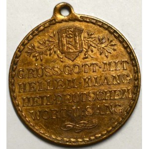 50 let zpěváckého spolku v Hersbrucku 1837 - 1887. Na věnci lyra, opis, letopočty / pod městským znakem 4-řádkový nápis...