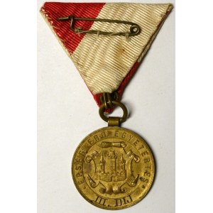 Medaile na turnaj 1880 v Bratislavě, červenobílá stužka, bronz s ouškem 30 mm