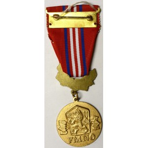 Medaile Za zásluhy o ČSLA - FMNO, I. st. (zlatá). Bronz zlac., stuha. SN-199a