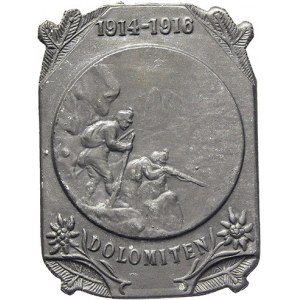 Tažení v Dolomitech 1914 - 1916. Zn 29 x 39 mm, spona