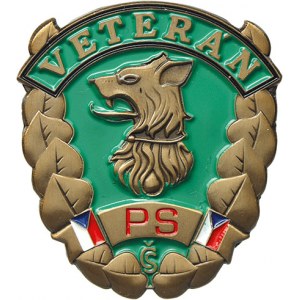 Odznak Veterán PS, číslovaný (č. 272). Mosaz 40 x 35 mm, 2x pin