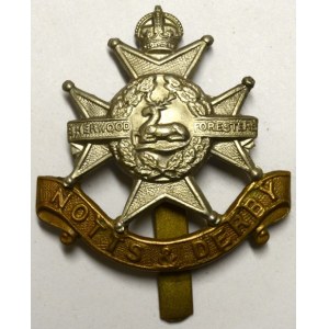 Velká Británie.  Odznak britské armády SHER WOOD FORESTES. Prořezávaný bronz 52 x 42 mm, spona (perko...