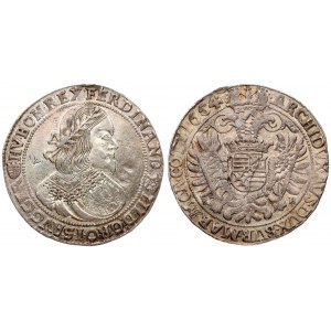 Austria Hungary 1 Thaler 1654 KB Kremnica Ferdinand III (1637-1657). Averse: Bust to the right...