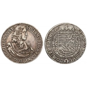 Austria 1 Thaler 1665 Hall. Archduke Sigismund Franz(1662-1665). Averse: Crowned bust r. Reverse...