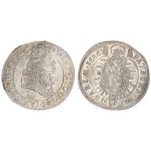 Austria Hungary 15 Krajczar 1686 KB Kremnica. Leopold I(1657-1705). Averse...