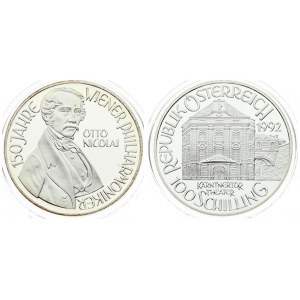 Austria 100 Schilling 1992 Averse: Theater building; value below. Reverse: Bust of Otto Nicolai; 3...