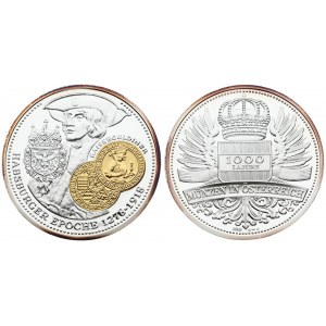 Austria Medal 1000 years of coins in Austria (2002)  Habsburg Era 1278-1918 Kaiser Guldiner ...