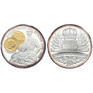 Austria Medal 1000 years of coins in Austria (2002)  Habsburg Era 1278-1918 5 Kronen . Silver...