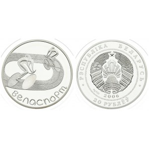 Belarus 20 Roubles 2006 Cycling. Averse: National arms. Reverse: Two bikes on track. Silver...