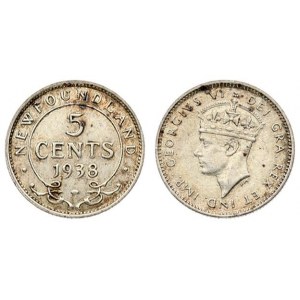 Canada NEWFOUNDLAND 5 Cents 1938 Averse: Crowned head left. Reverse...
