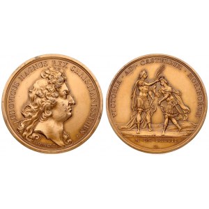 France Medal History 1677 Mauger. Averse: Head right. LUDOVICUS XIII REX CHRISTIANISSIMUS. Reverse...