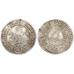 Germany SAXONY 1 Thaler 1614 swan. Johann Georg I and August (1611-1615). Averse...