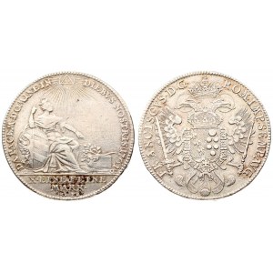 Germany NURNBERG 1 Thaler 1761 SF Averse: Crowned; divided shield on eagle's breast. Averse Legend...