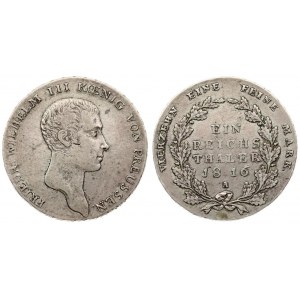 Germany PRUSSIA 1 Thaler 1816 A Friedrich Wilhelm III(1797-1840). Averse: Head right. Averse Legend...