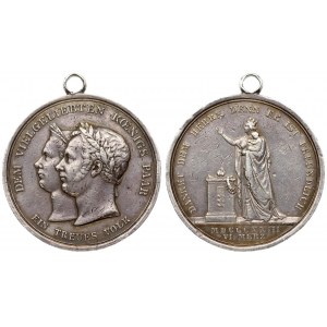 Germany Württemberg Medal 1823 Wilhelm I(1816-1864) Averse: Heads of Wilhelm I. a. Pauline l...