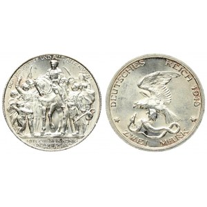 Germany Prussia 2 Mark 1913 A. 100th Anniversary - victory over Napoleon at Leipzig. Wilhelm II ...