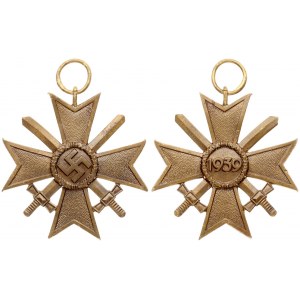 Germany Third Reich Badge War Merit Cross 2nd Class With Swords 1939. Bronze. Weight approx: 25...