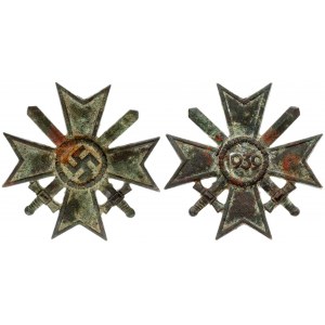 Germany Third Reich Medal 1939. Nazi World War II; War Merit Cross with two swords. Iron...