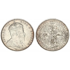 Great Britain Straits Settlements 1 Dollar 1907  Edward VII (1901-1910). Av: Crowned bust right. Av...
